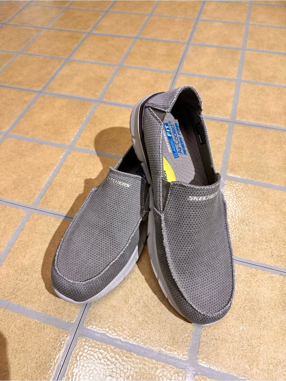 Skechers Men's Grey Slip-On Mesh Loafers